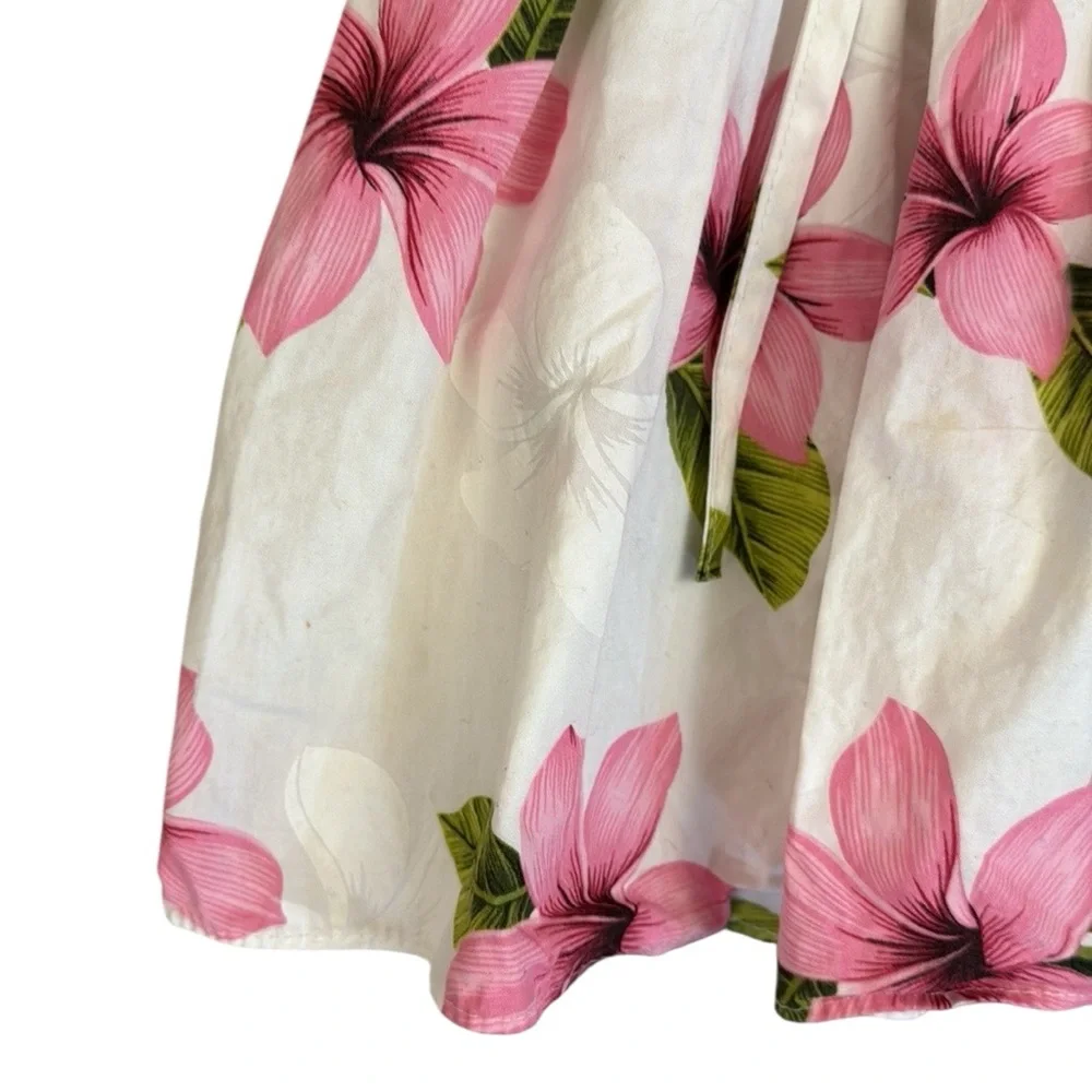 VTG Pacific Legend Hawaiian Dress Girls 3-4 Pink Hibiscus USA Cotton Tropical